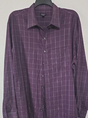 Van Heusen Purple Windowpane Plaid Button-Down Shirt